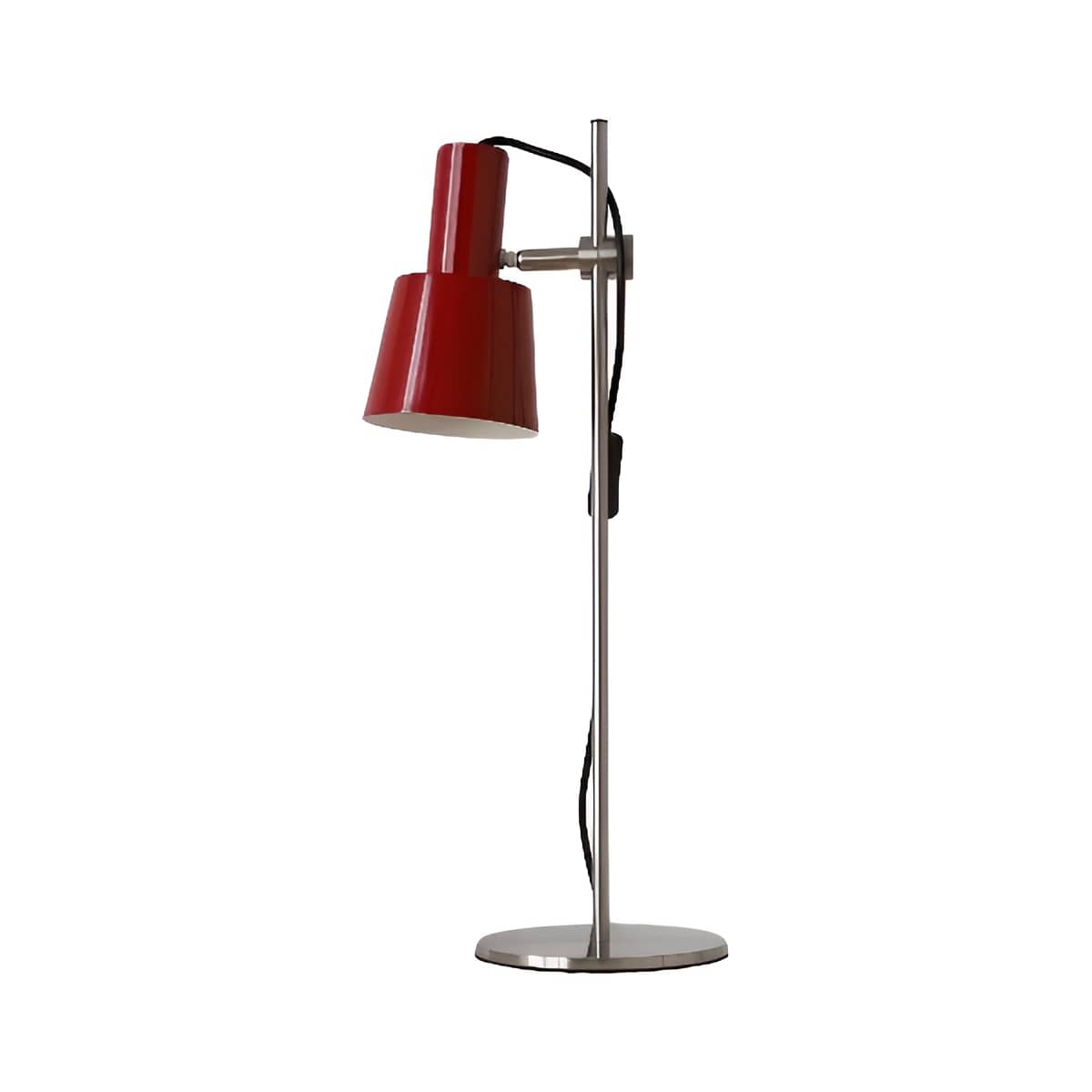 Industrial Adjustable Conical Metal Red Table Lamp
