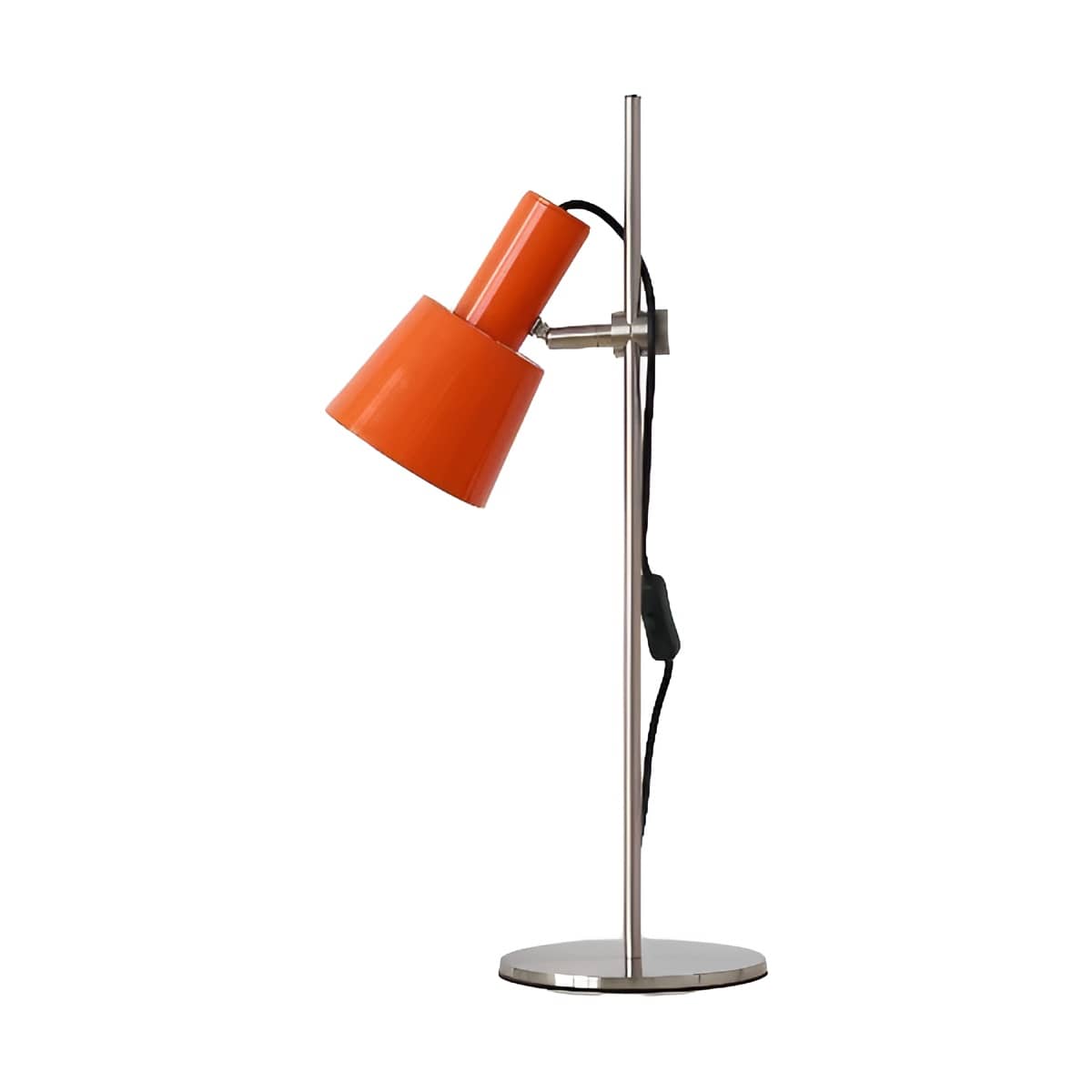 Industrial Adjustable Conical Metal Orange Table Lamp