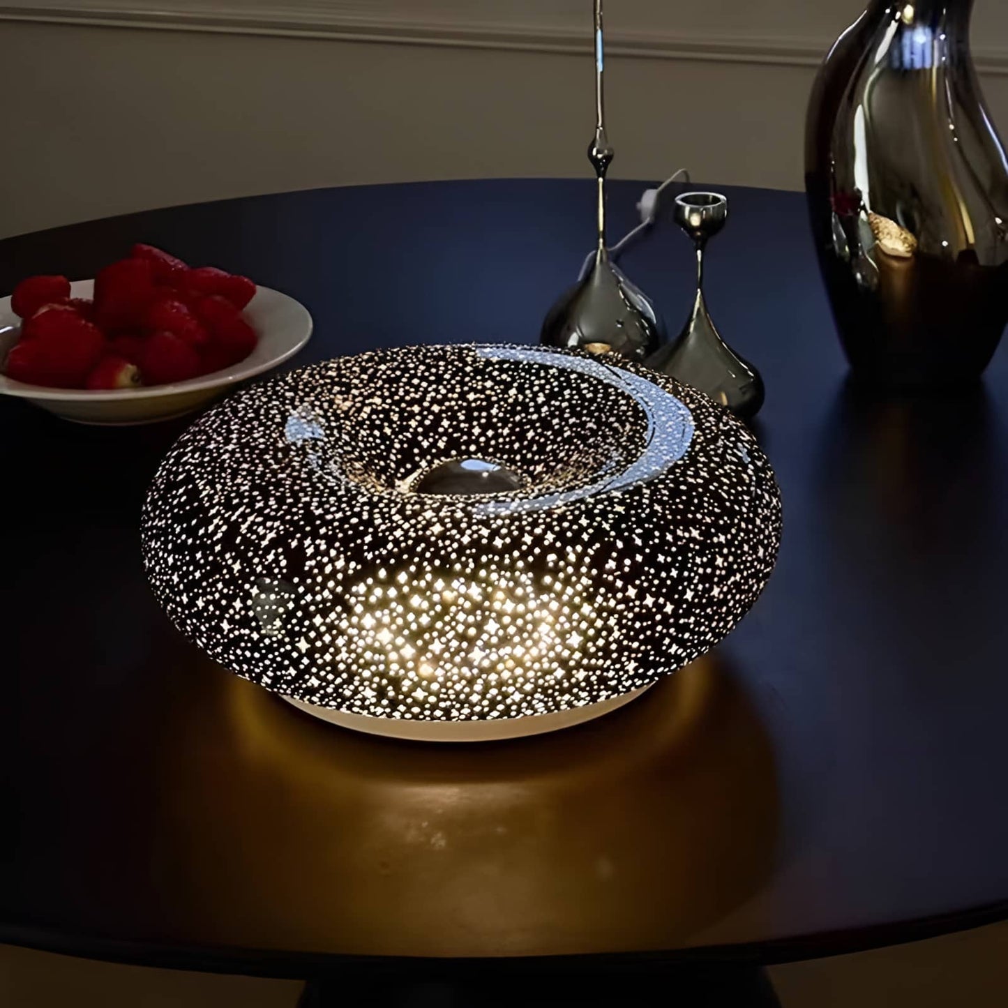 Italian Decorative Bauhaus Donut Glass Table Lamp