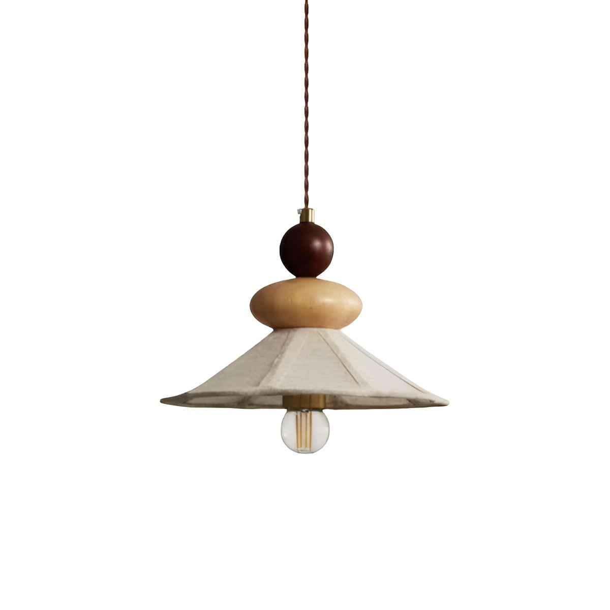Japandi Fabric Shade Bedside Hanging Lamp
