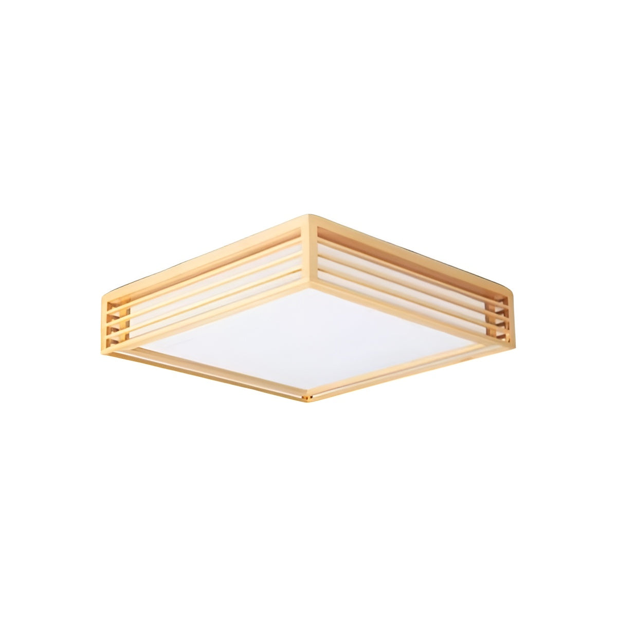 Japanese Square Ceiling Light in Wooden Frame
