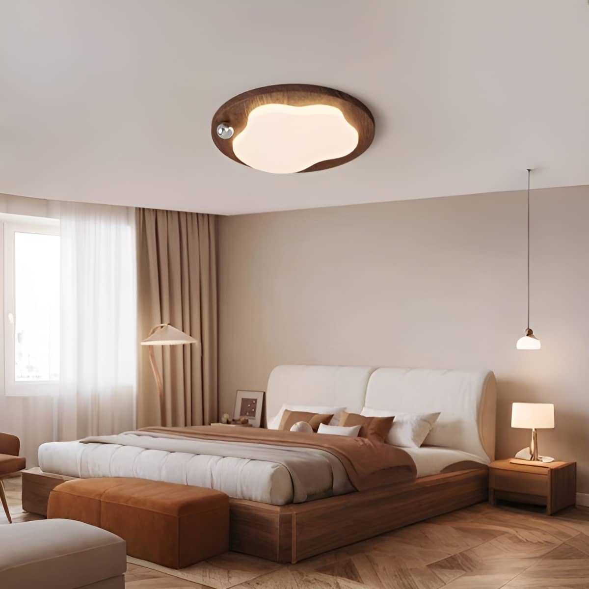 Japanese Style Cloud Shape Bedroom LED Ceiling Light