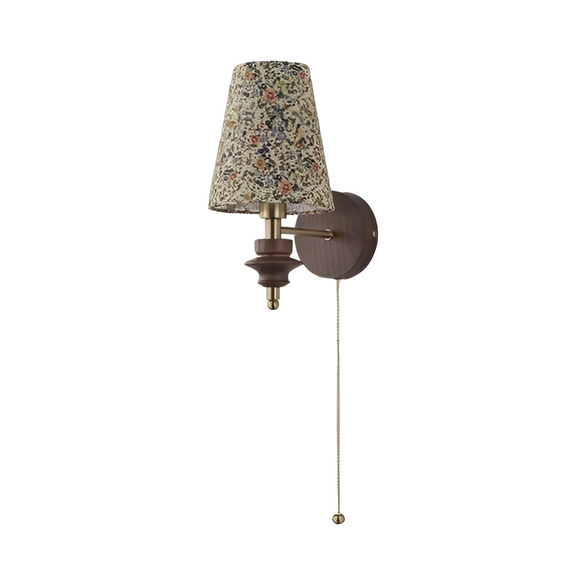 Japanese Wooden Base Wall Light with Fabric Shade
