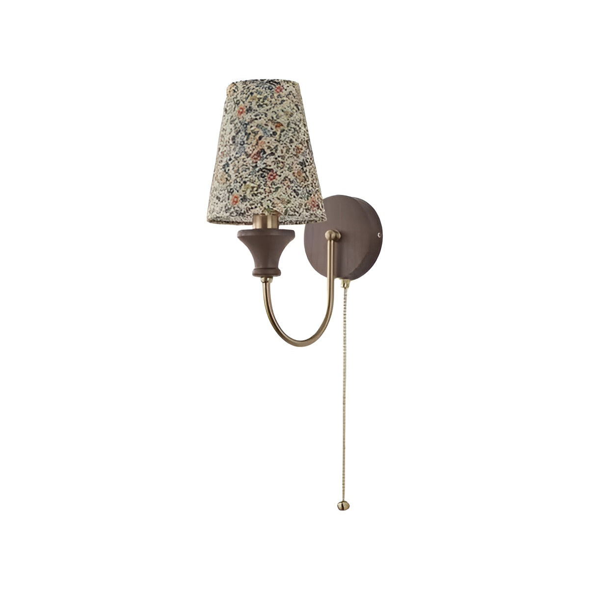 Japanese Wooden Base Wall Light with Fabric Shade