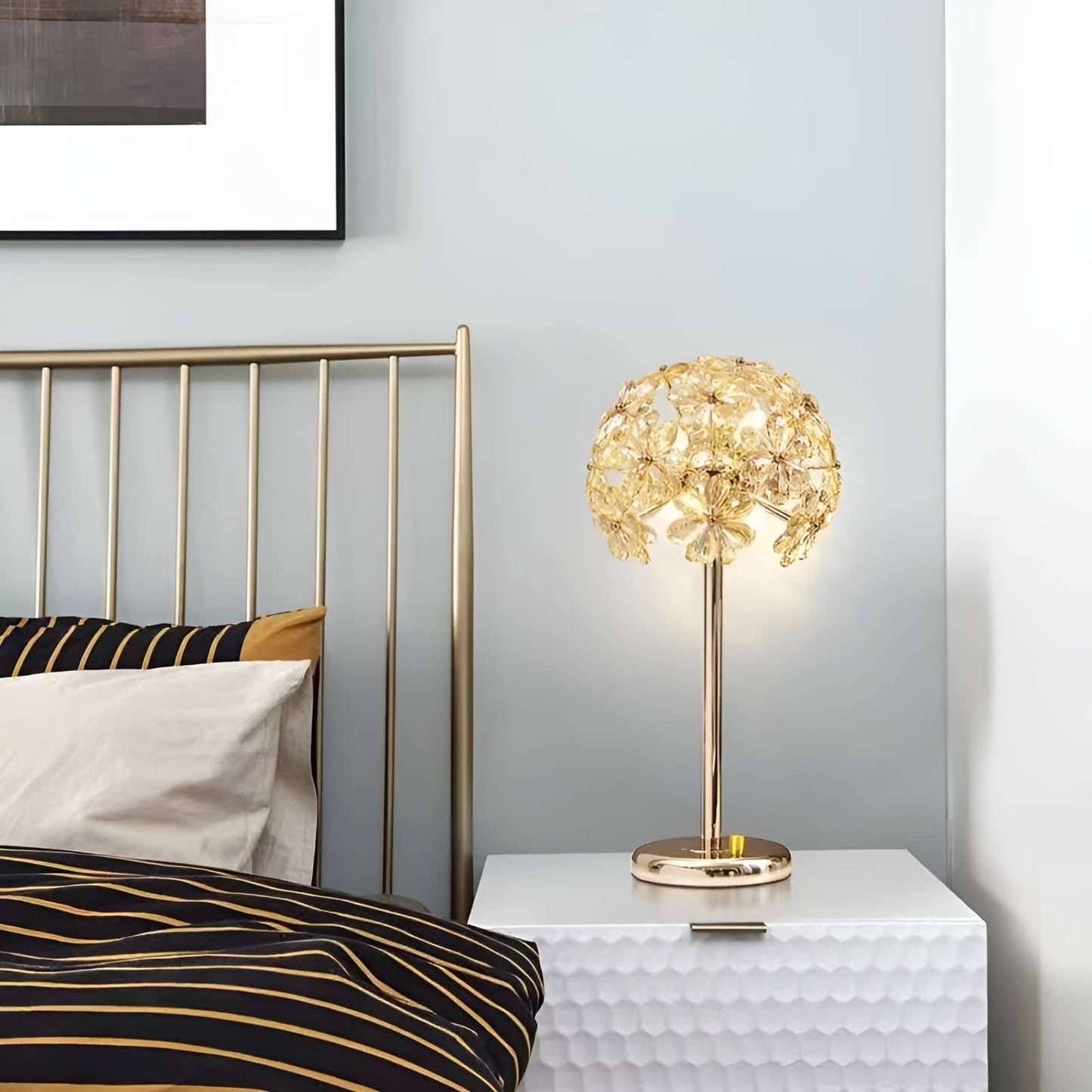 Luxury Dandelion Flower Crystal Table Lamp