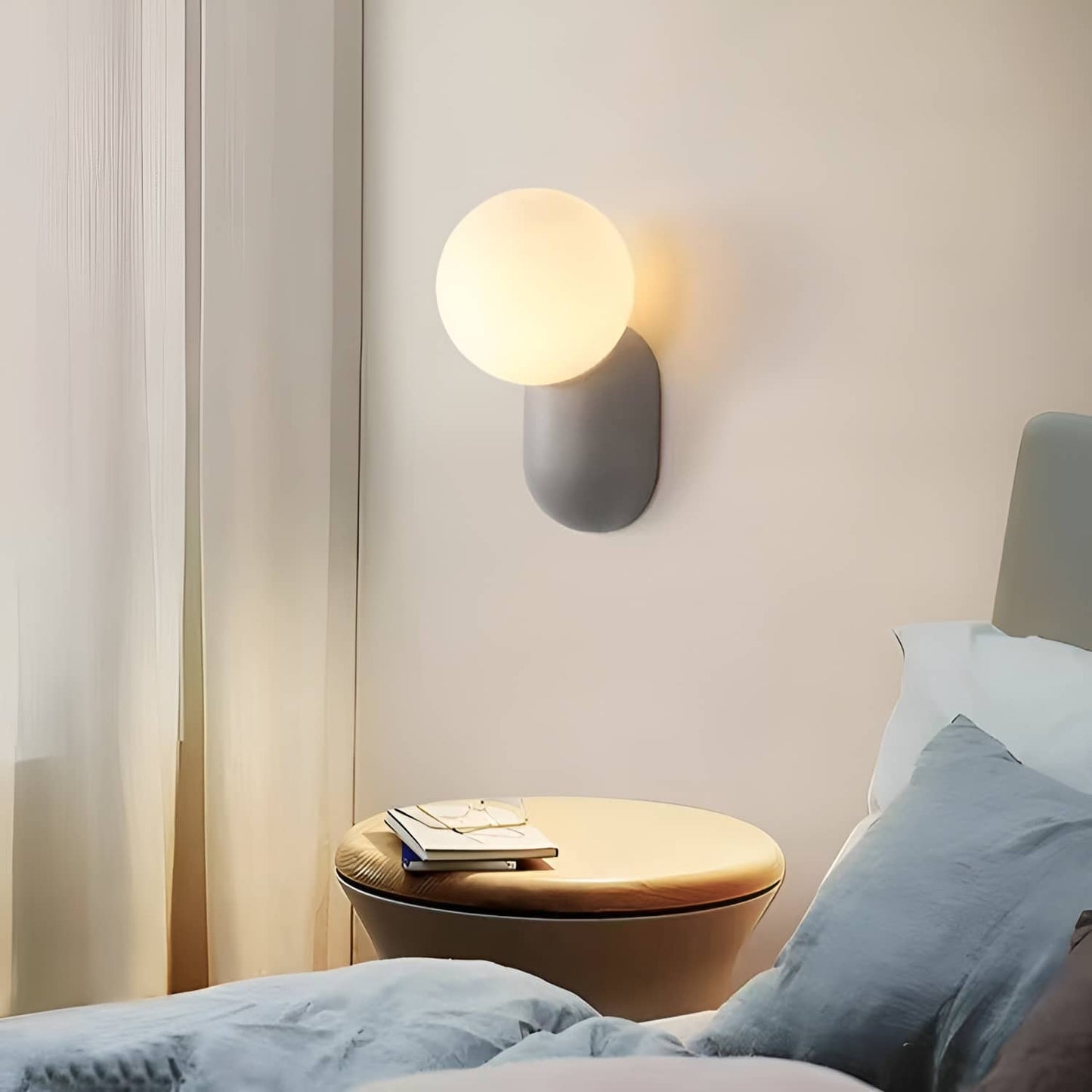 Macaron Resin Globe Wall Light For Bedroom
