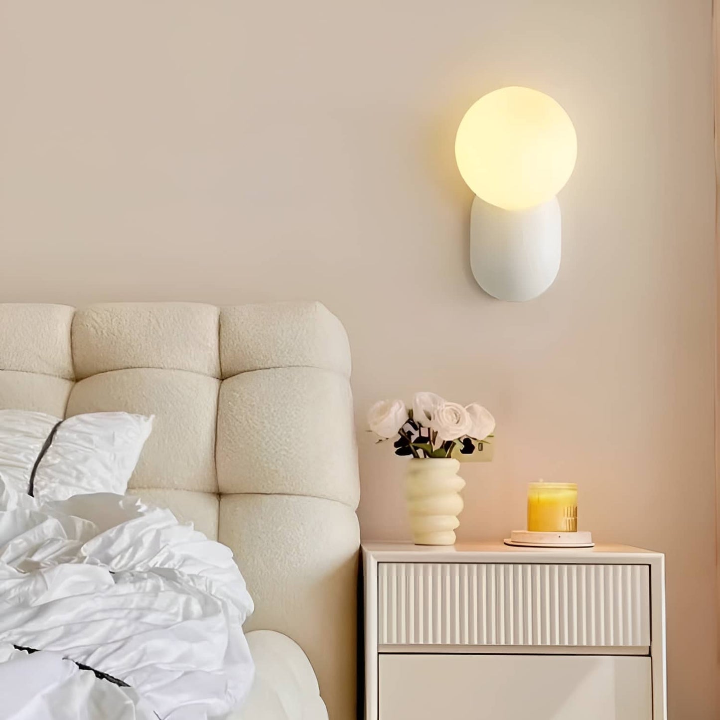 Macaron Resin Globe Wall Light For Bedroom