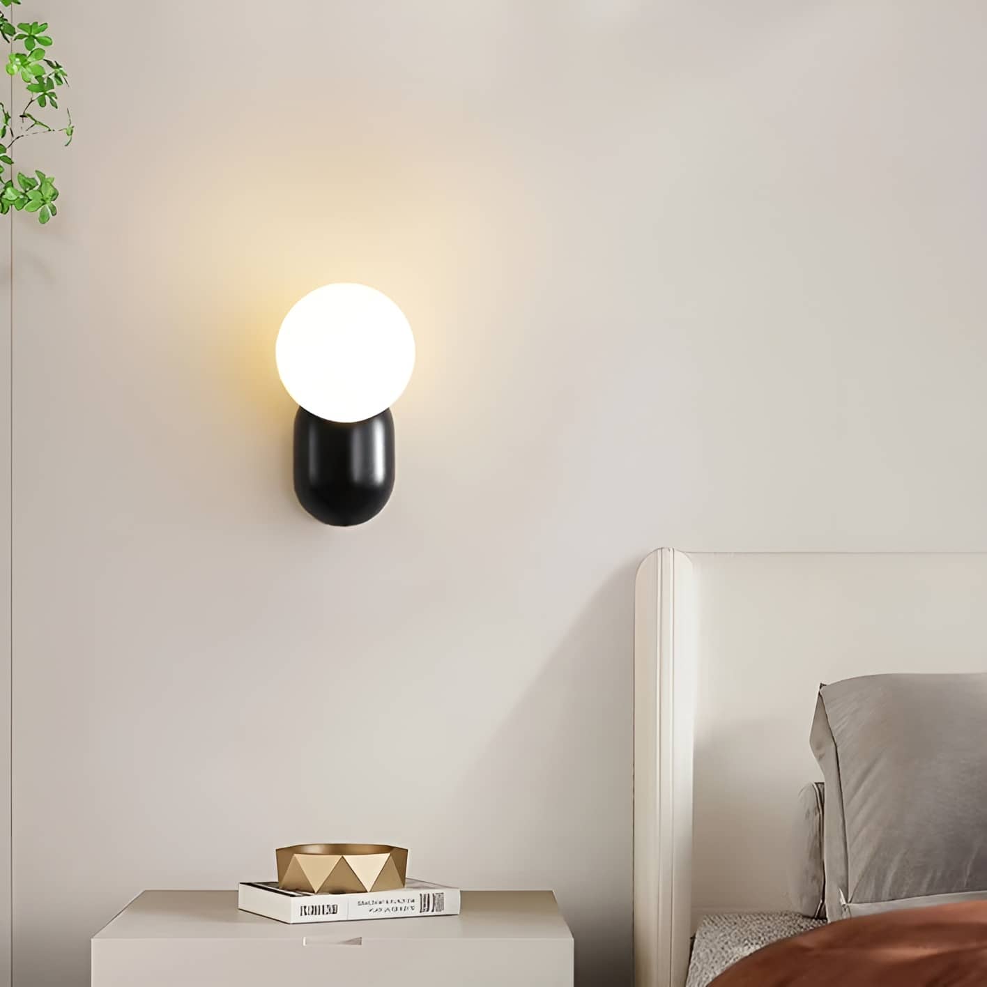 Macaron Resin Globe Wall Light For Bedroom