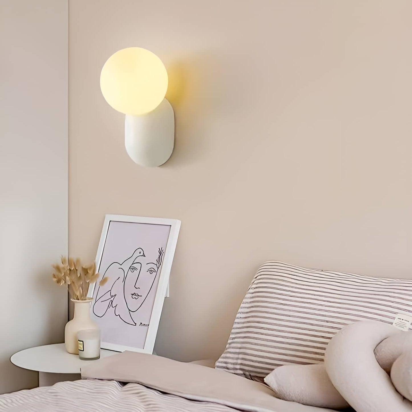 Macaron Resin Globe Wall Light For Bedroom