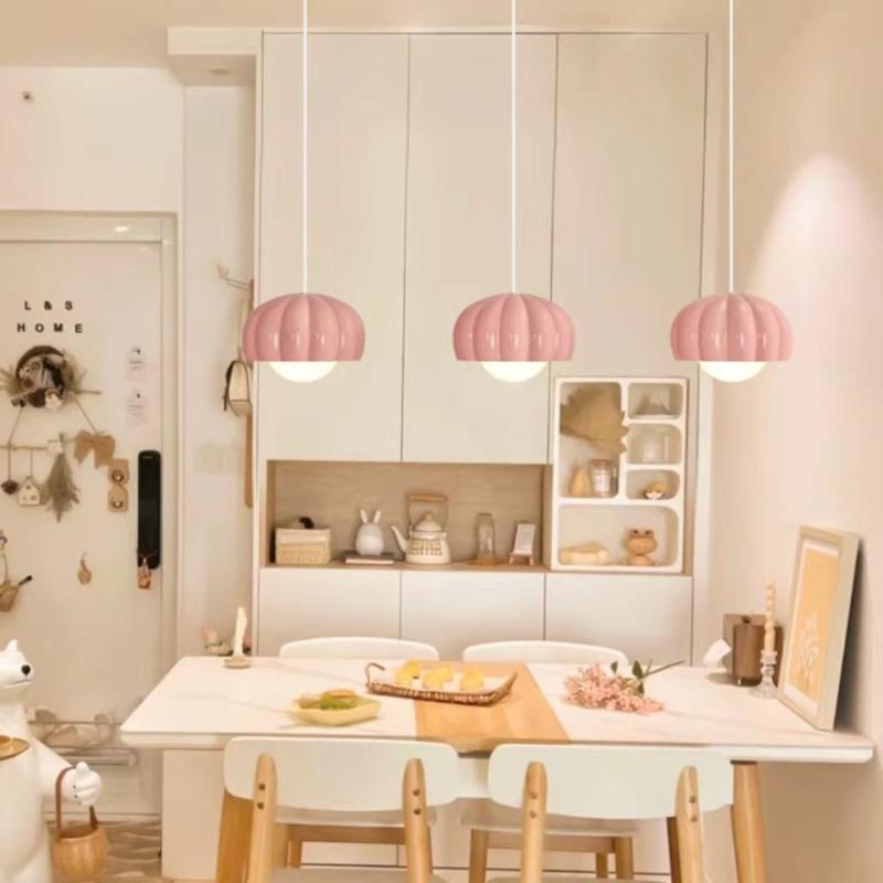 Macaron Resin Pumpkin Globe Pendant Light