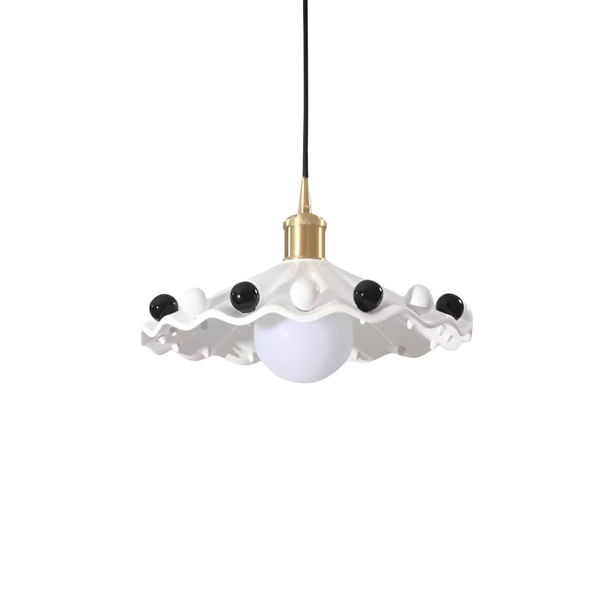 Memphis Ceramic White Pendant Light With Colorful Bean