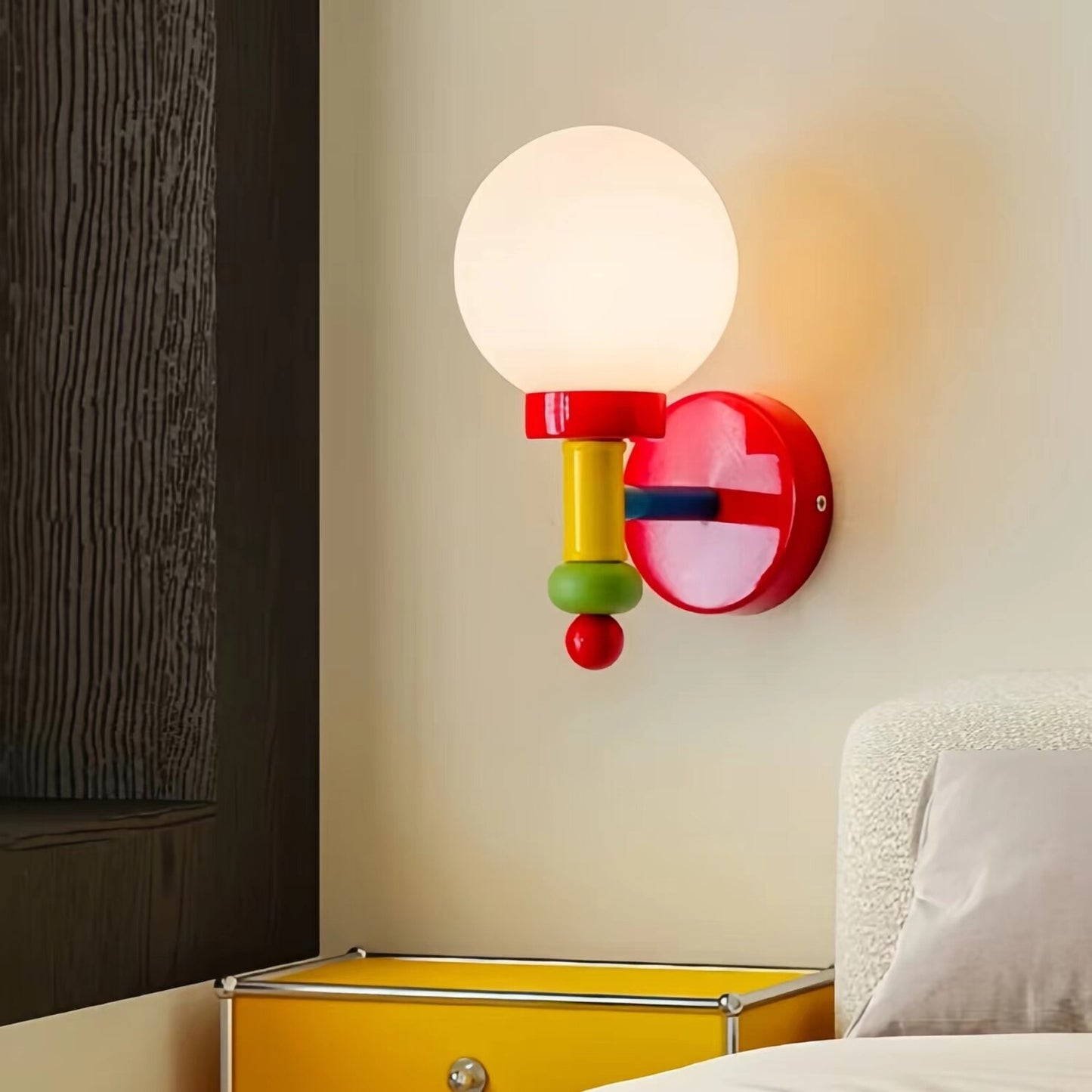 Memphis Glass Globe Colorful Wall Light