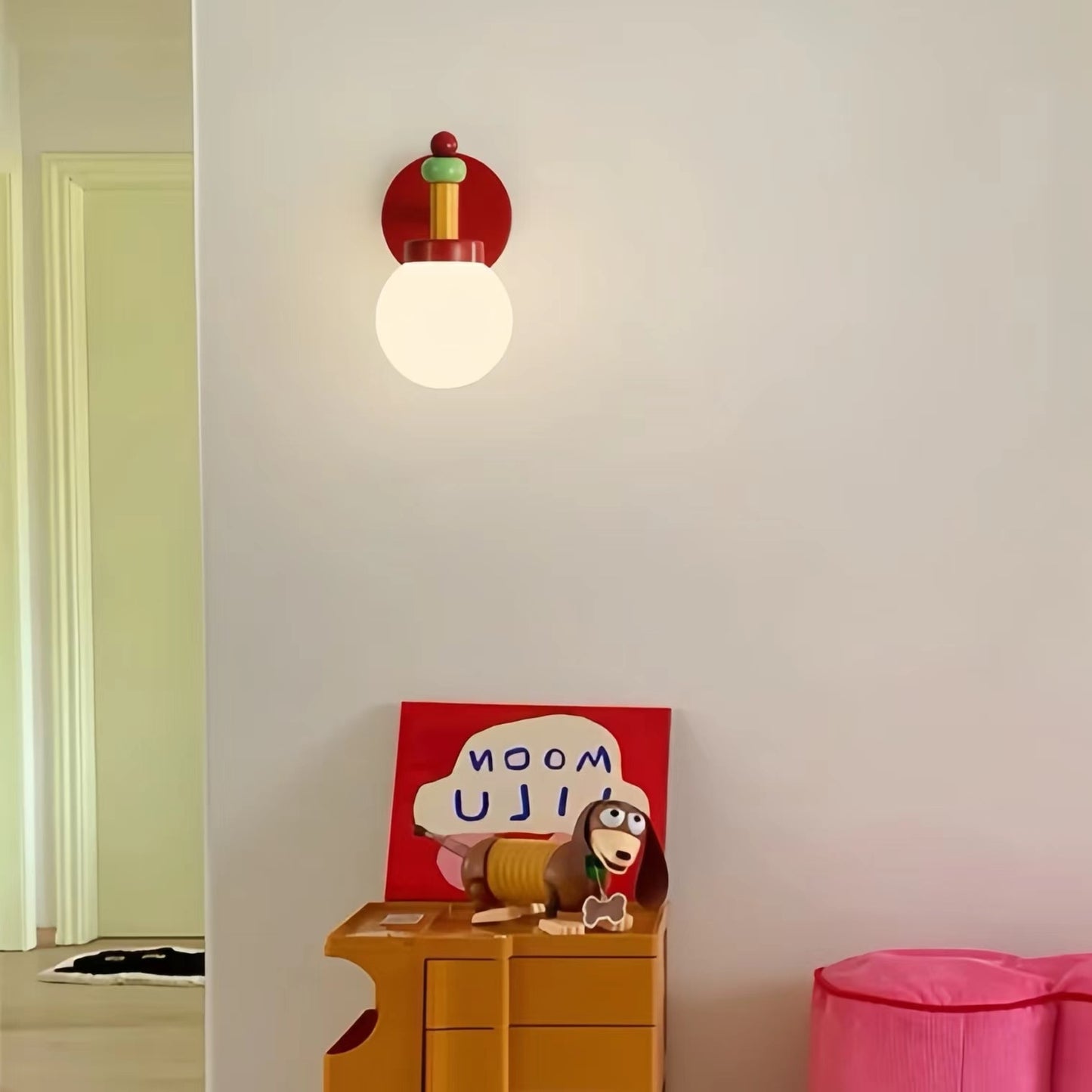 Memphis Glass Globe Colorful Wall Light