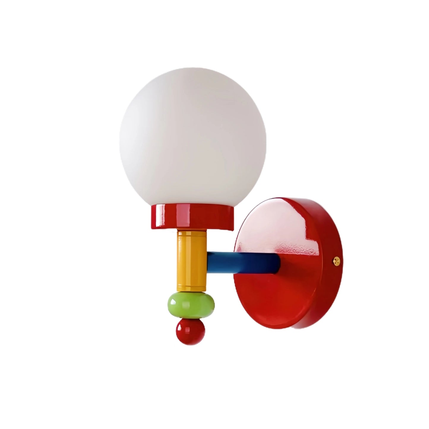 Memphis Glass Globe Colorful Wall Light