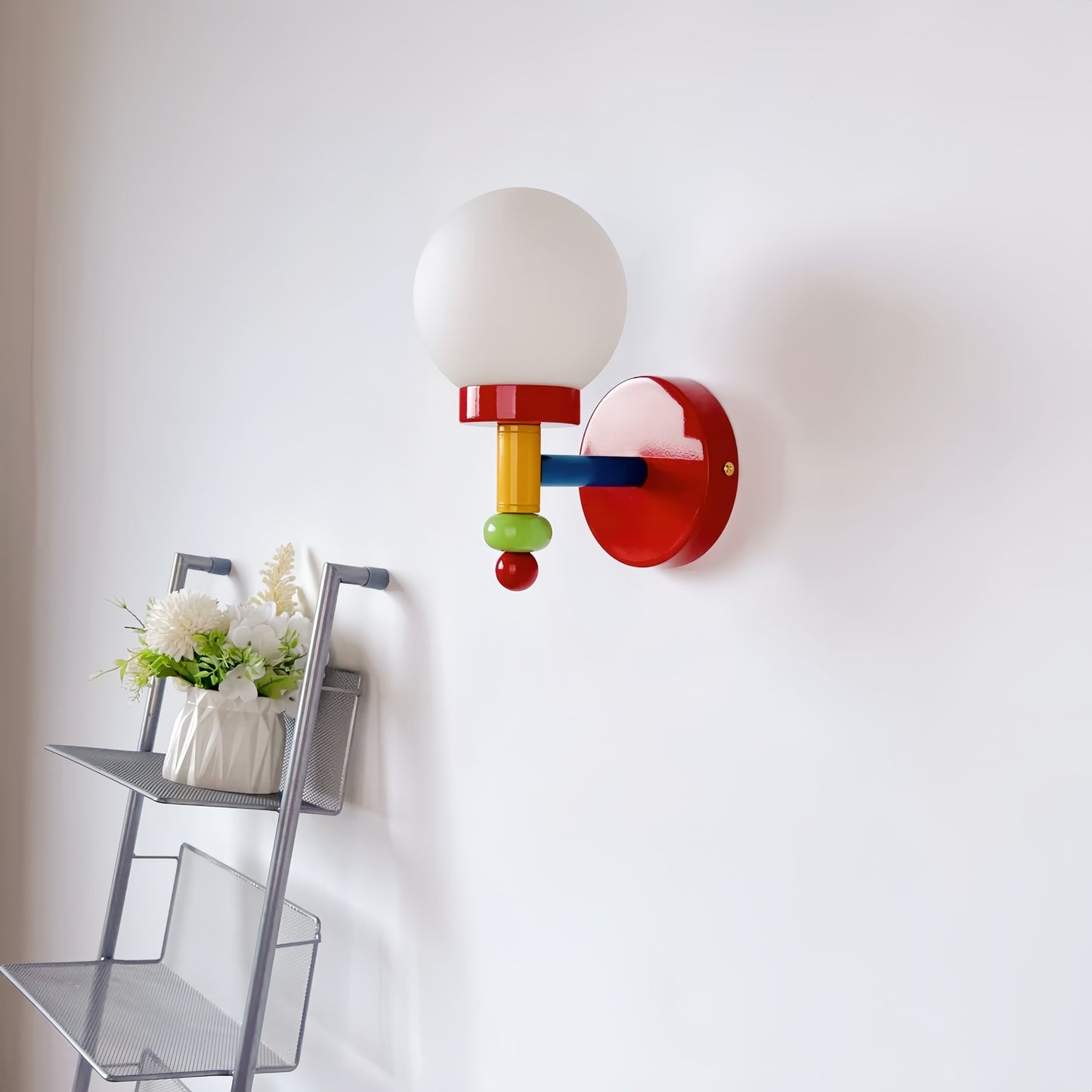 Memphis Glass Globe Colorful Wall Light