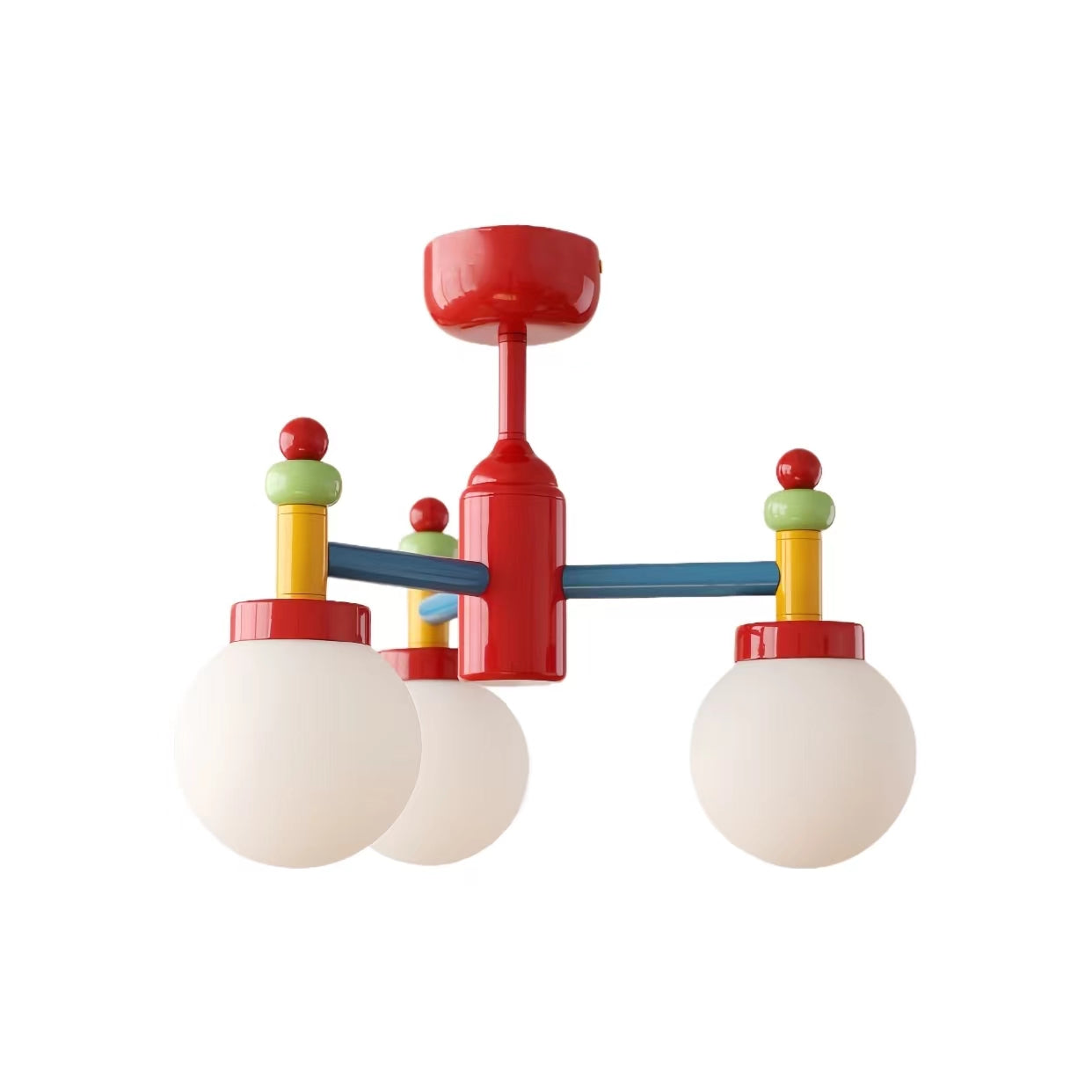 Memphis Three Globe Colorful Ceiling Light