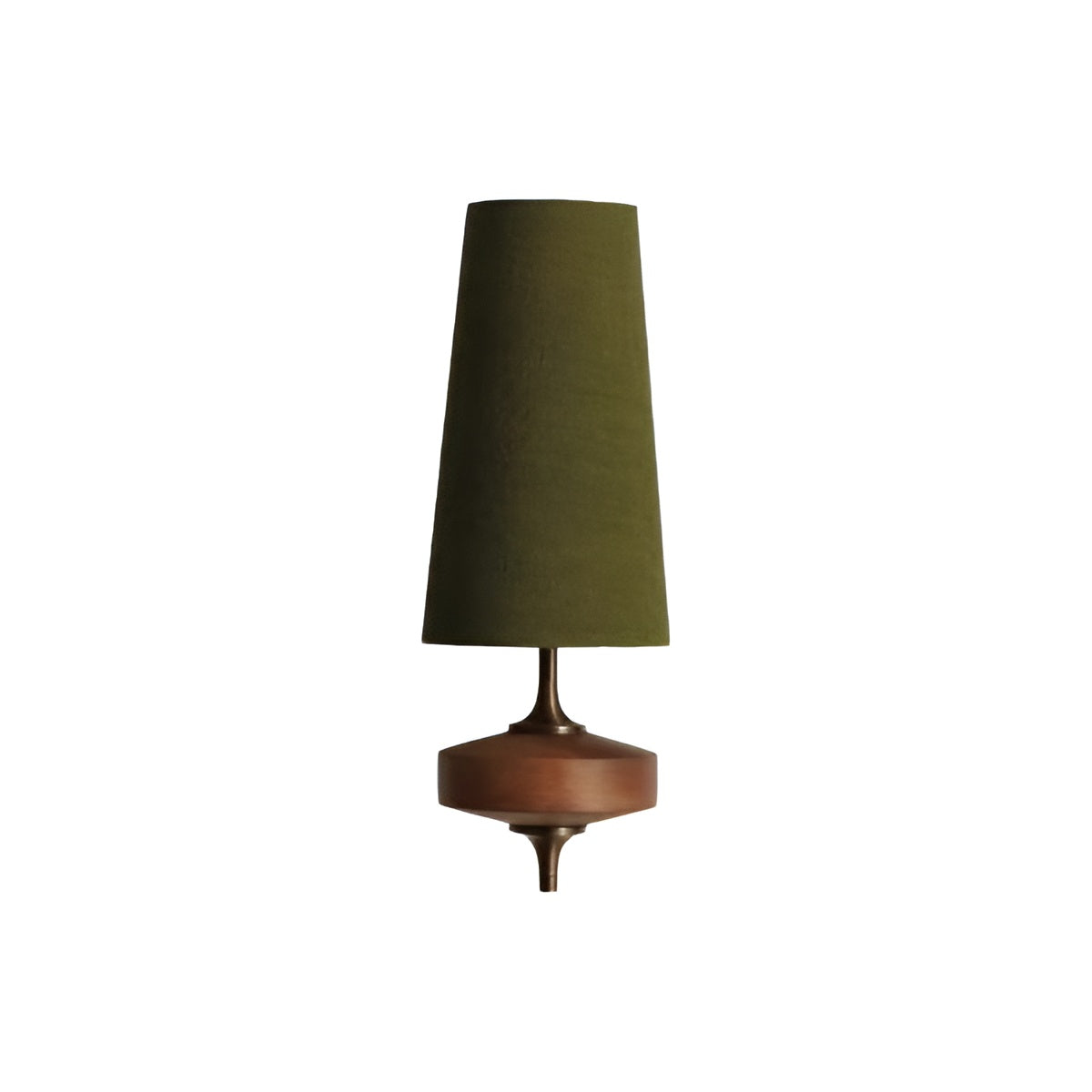 Mid Century Antique Wall Sconce with Wood and Fabric