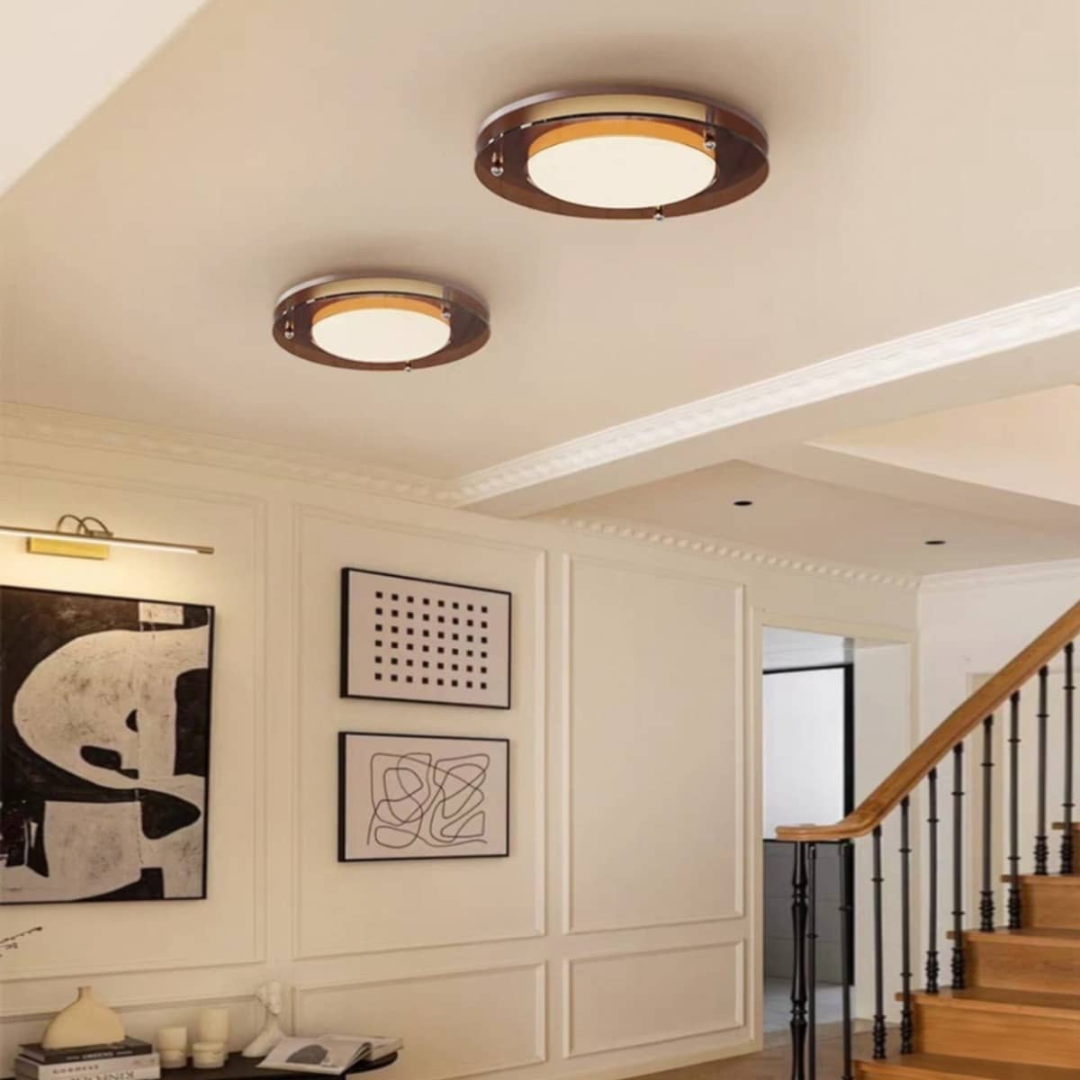 Mid Century Modern Geometric LED Brown Ceiling Light