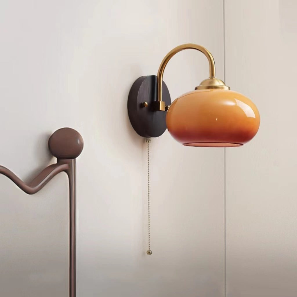 Mid Century Bauhaus Oval Glass Wall Light