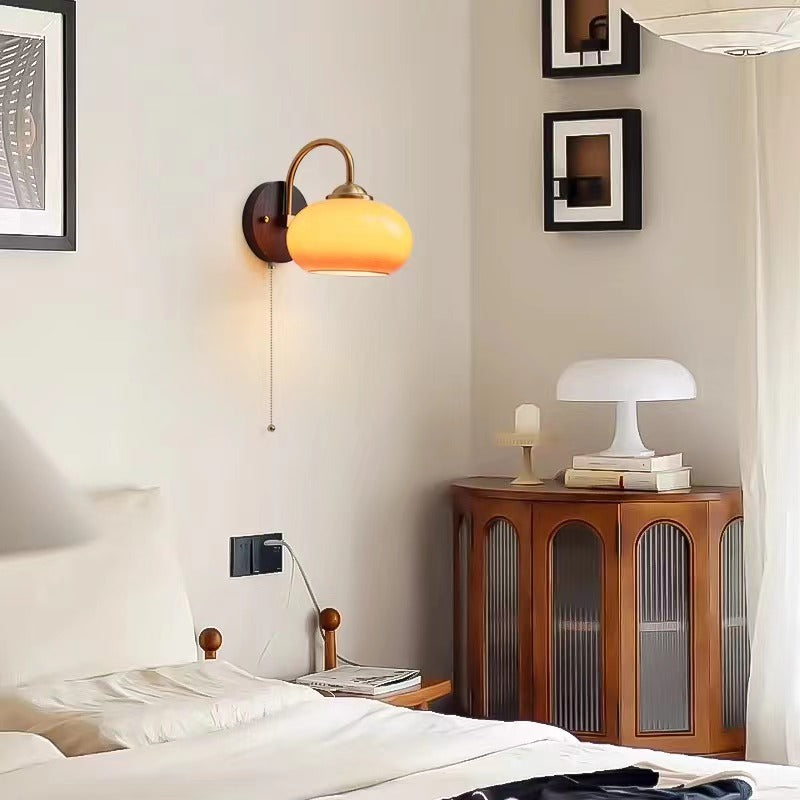 Mid Century Bauhaus Oval Glass Wall Light