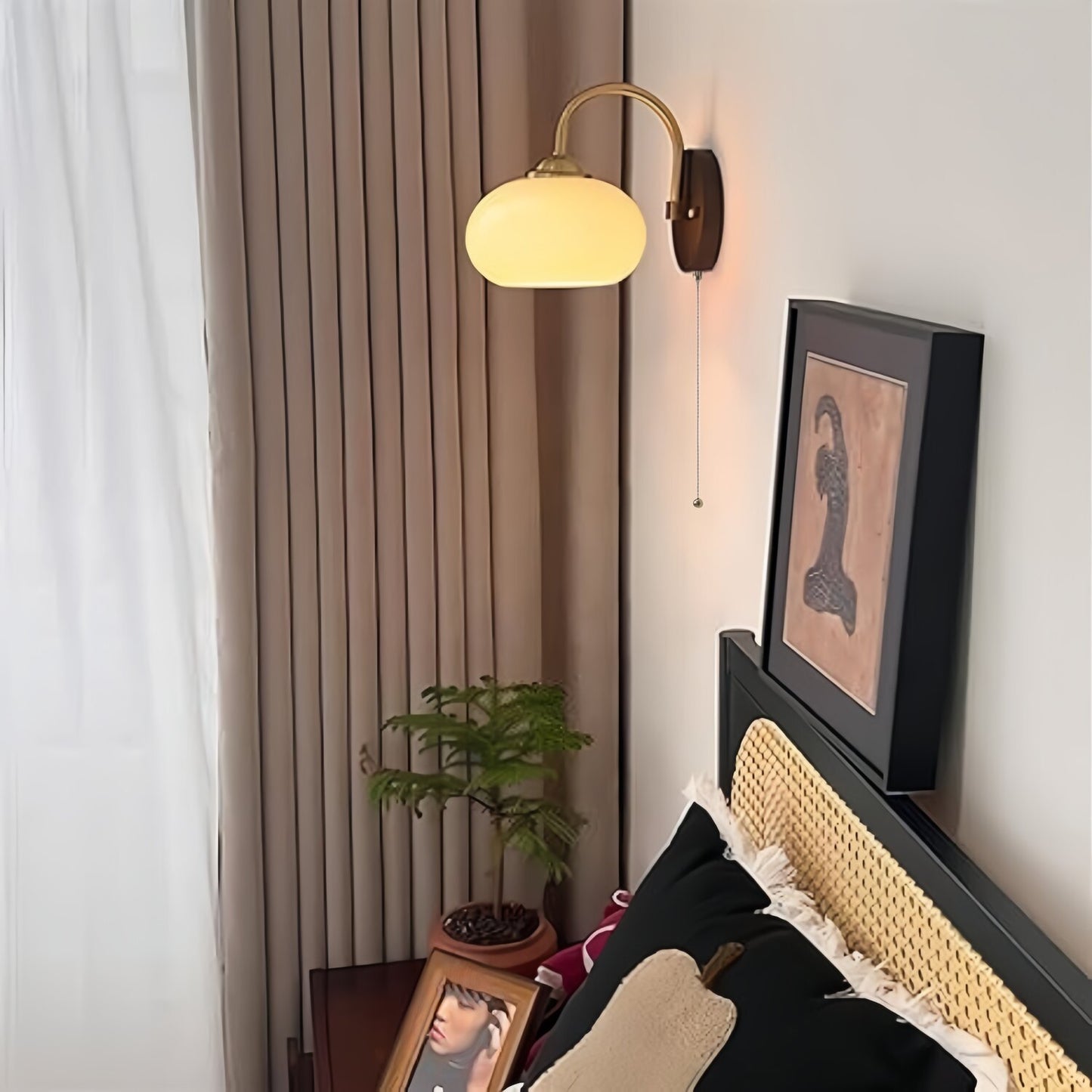 Mid Century Bauhaus Oval Glass Wall Light