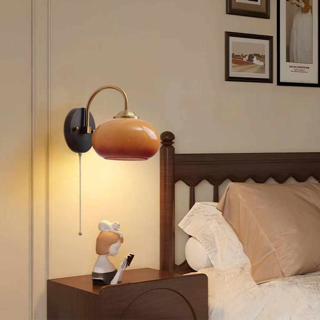 Mid Century Bauhaus Oval Glass Wall Light