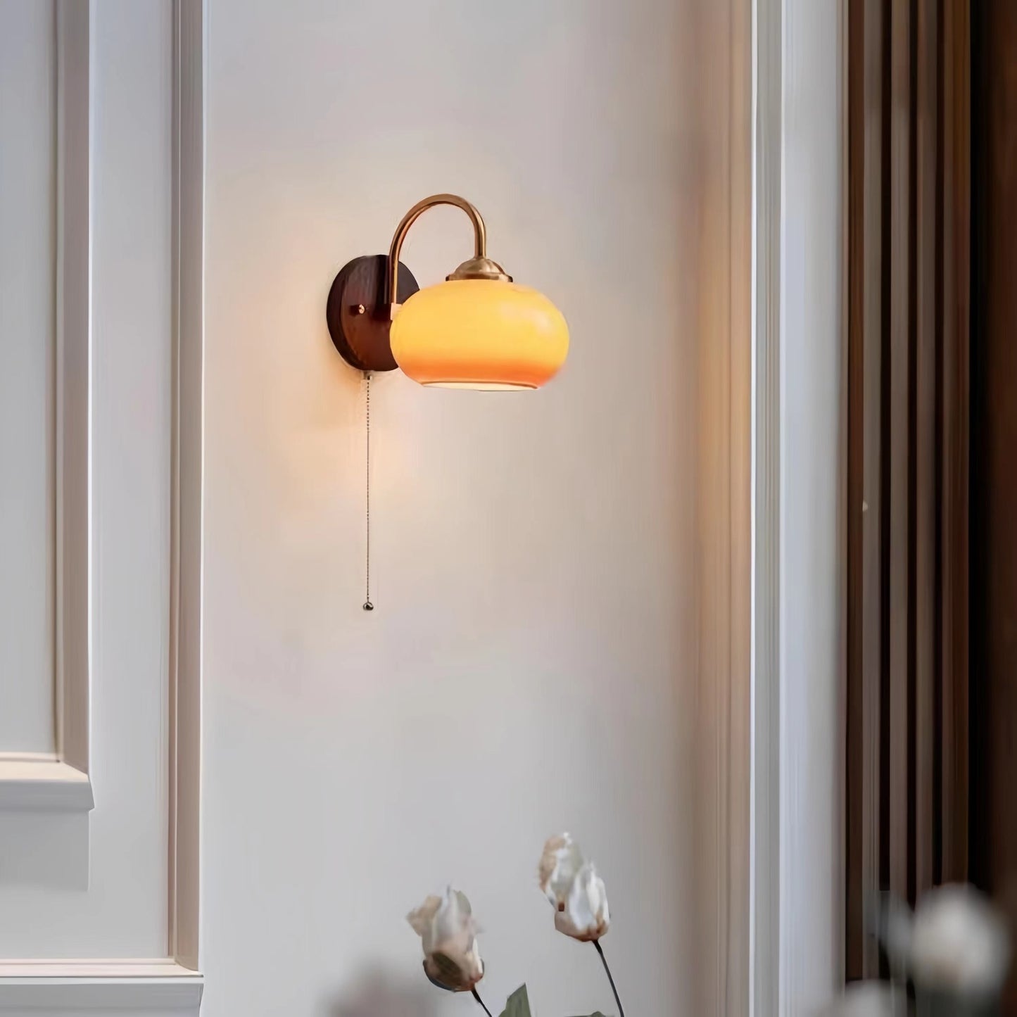 Mid Century Bauhaus Oval Glass Wall Light