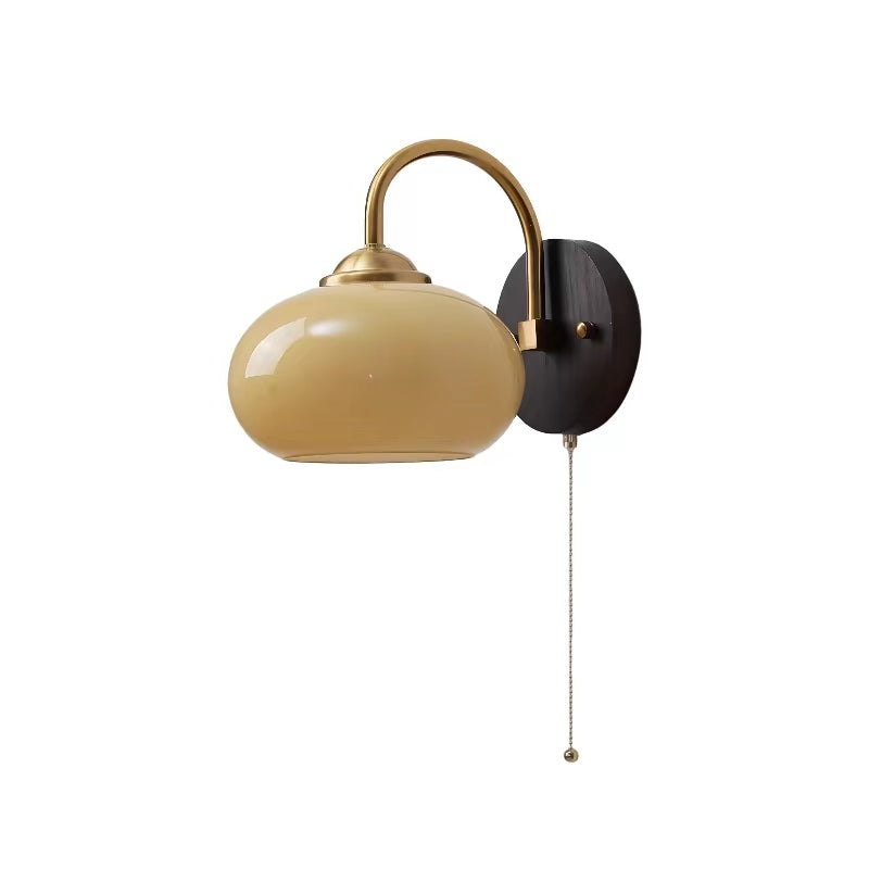 Mid Century Bauhaus Oval Glass Wall Light
