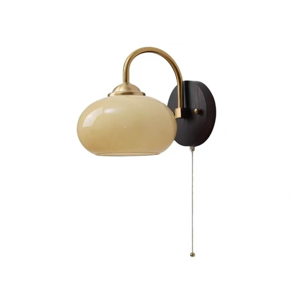 Mid Century Bauhaus Oval Glass Wall Light