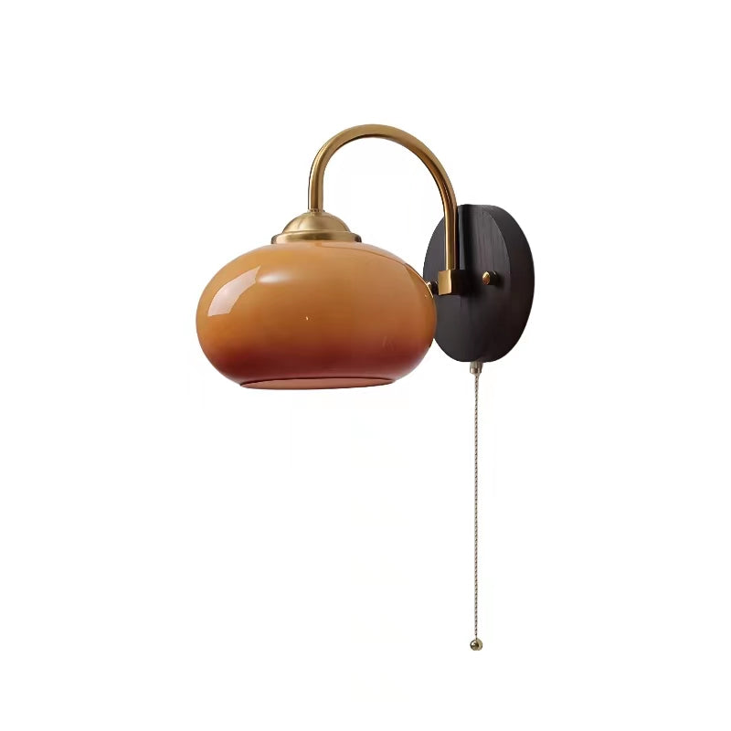 Mid Century Bauhaus Oval Glass Wall Light