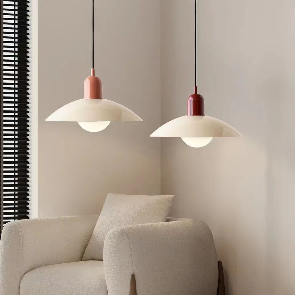 Mid Century Saucer Colorful Pendant Light