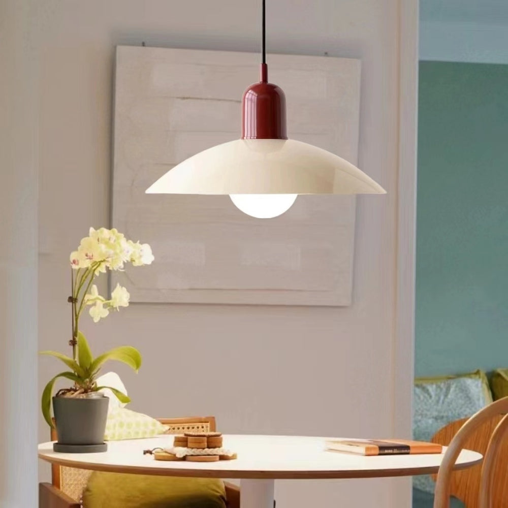 Mid Century Saucer Colorful Pendant Light