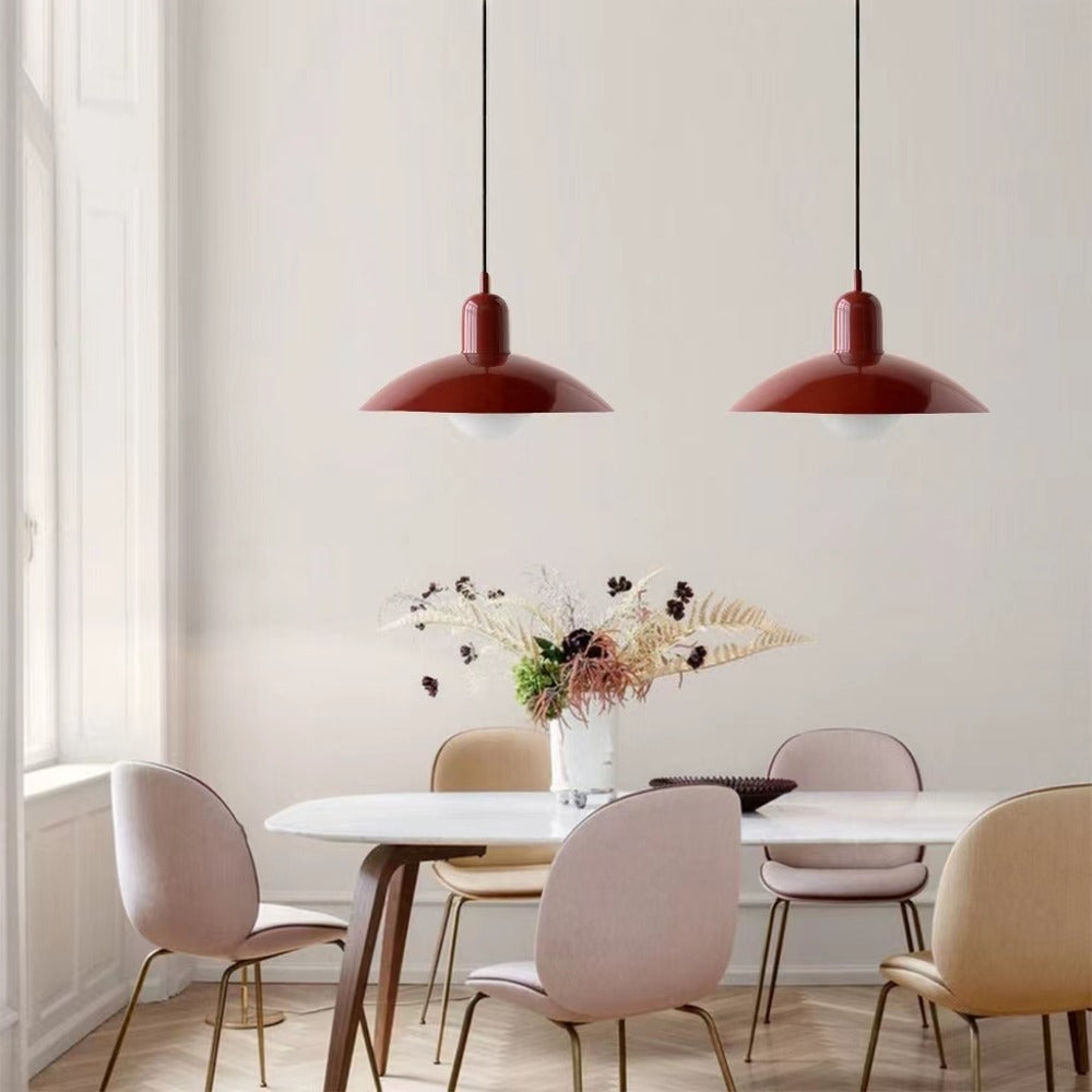 Mid Century Saucer Colorful Pendant Light
