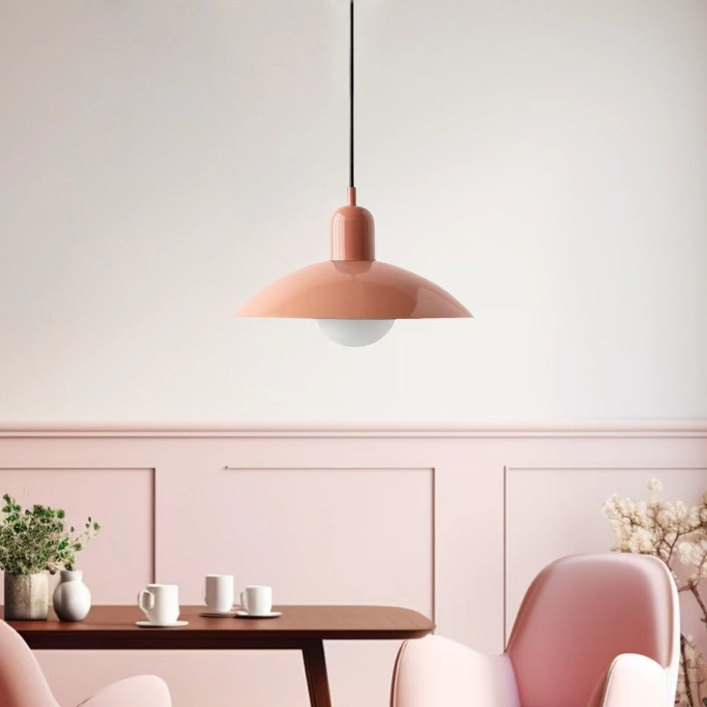Mid Century Saucer Colorful Pendant Light