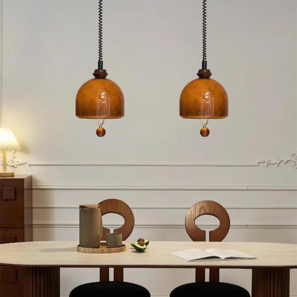 Mid Century Vintage Glass Pendant Lamp
