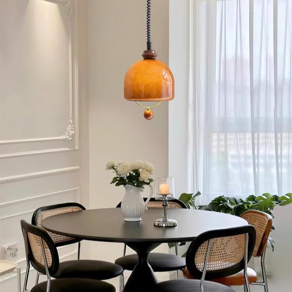 Mid Century Vintage Glass Pendant Lamp