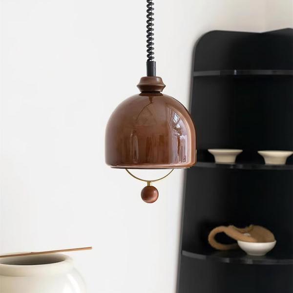 Mid Century Vintage Glass Pendant Lamp