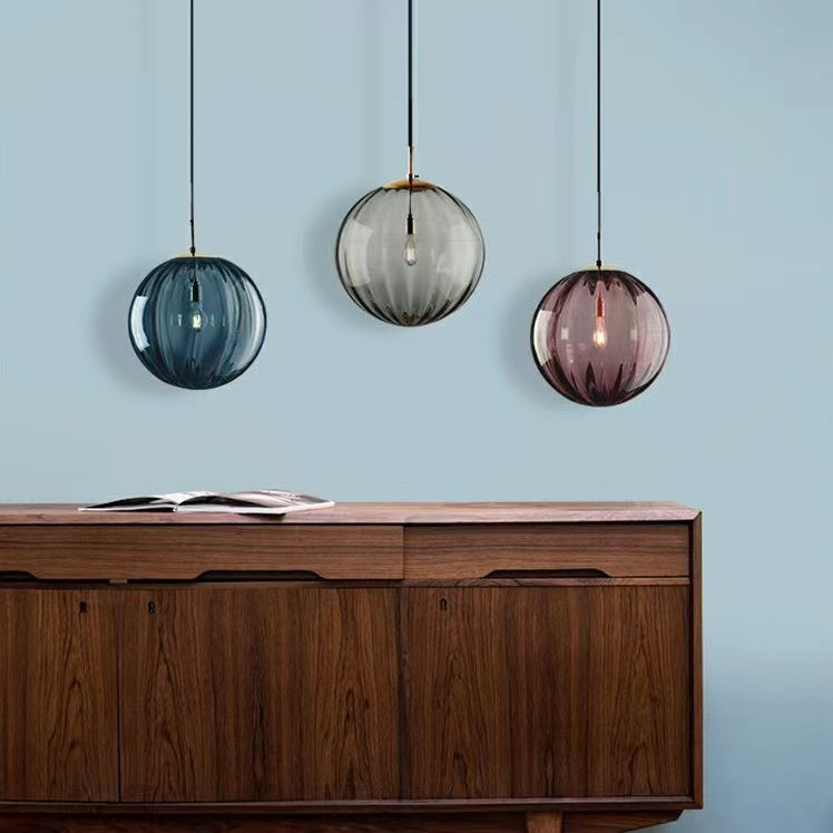 Minimalist Water Pattern Glass Ball Pendant Light