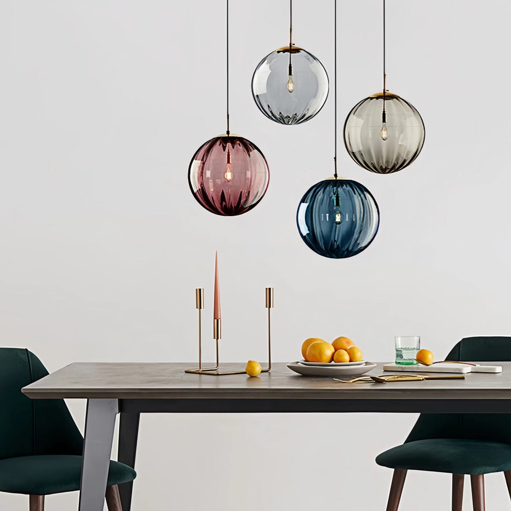 Minimalist Water Pattern Glass Ball Pendant Light