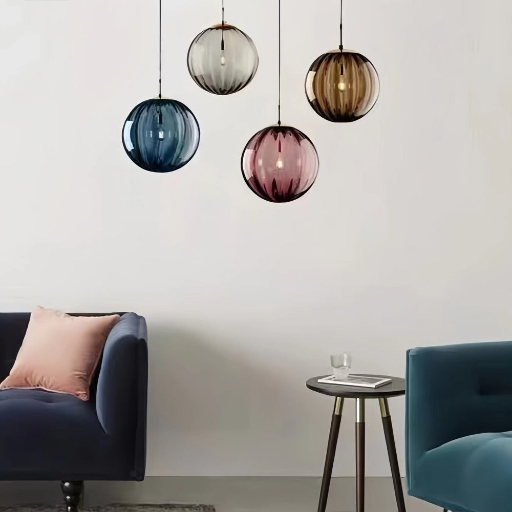 Minimalist Water Pattern Glass Ball Pendant Light