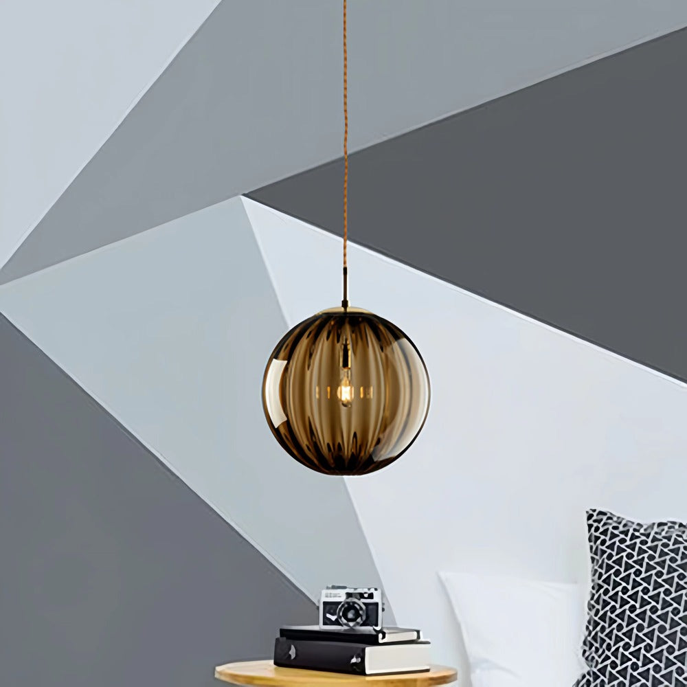 Minimalist Water Pattern Glass Ball Pendant Light