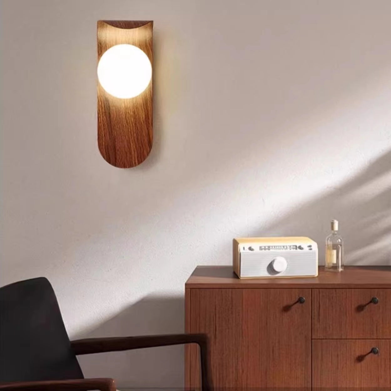 Minimalist Arc Plate Globe Wall Sconce