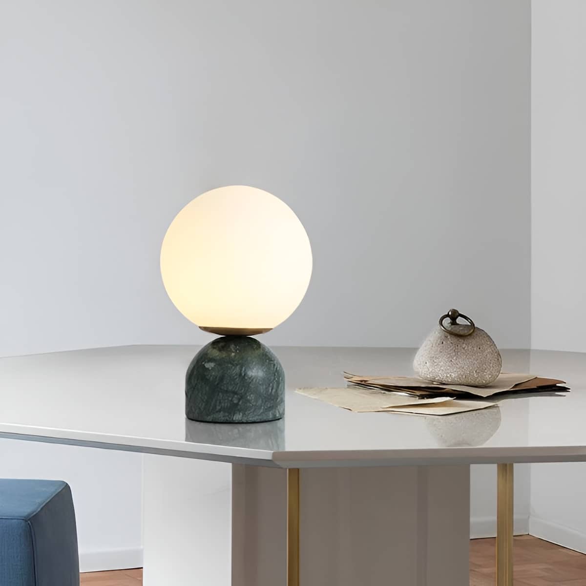 Minimalist Marble Glass Globe Table Lamp