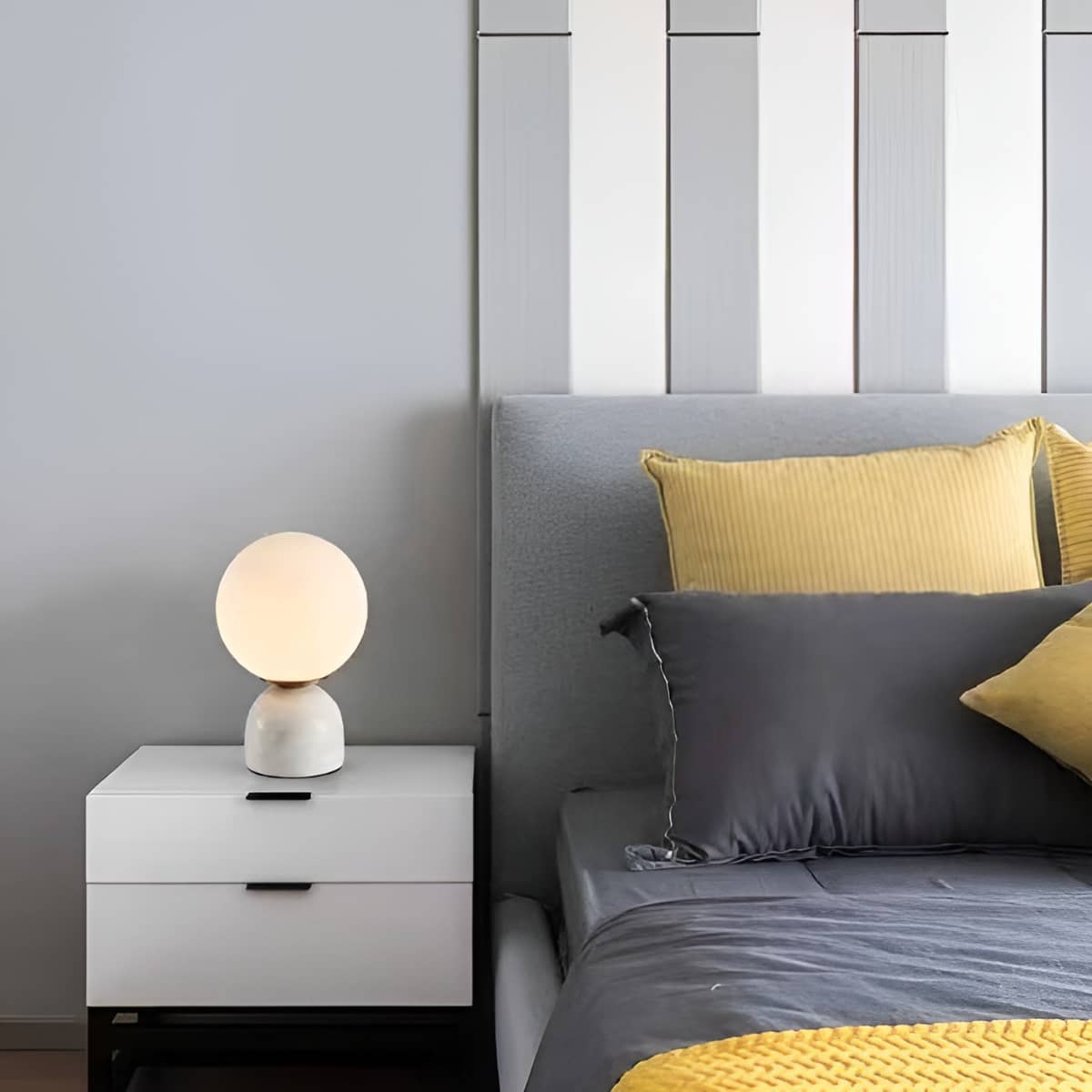Minimalist Marble Glass Globe Table Lamp