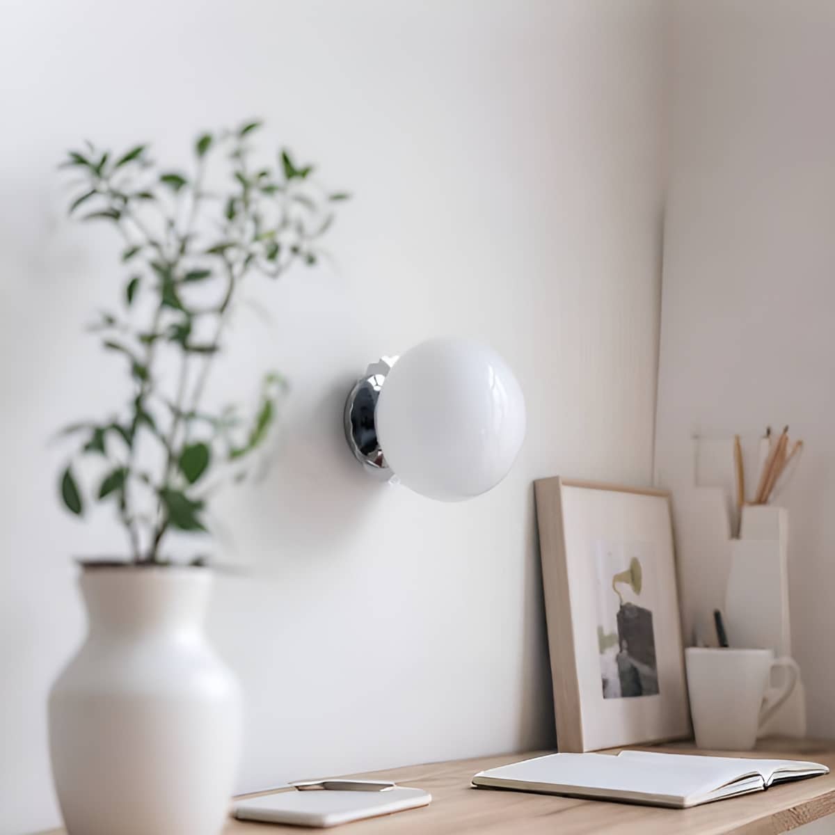Modern Bauhaus Simple Wall Light with Glass Shade