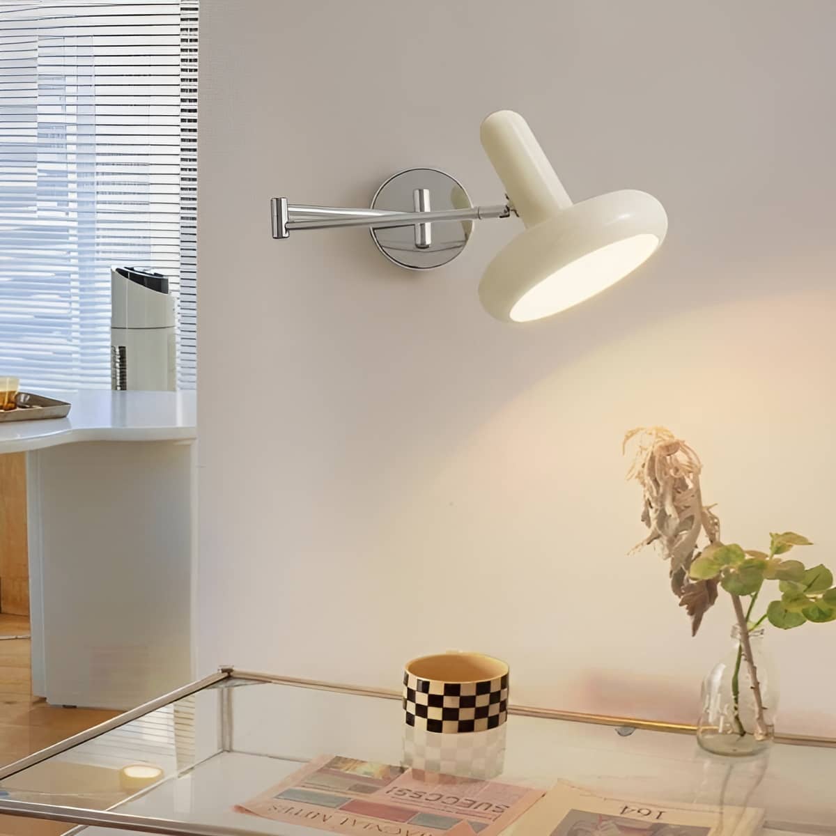 Modern Bedside Reading Wall Light with Extendable Arm