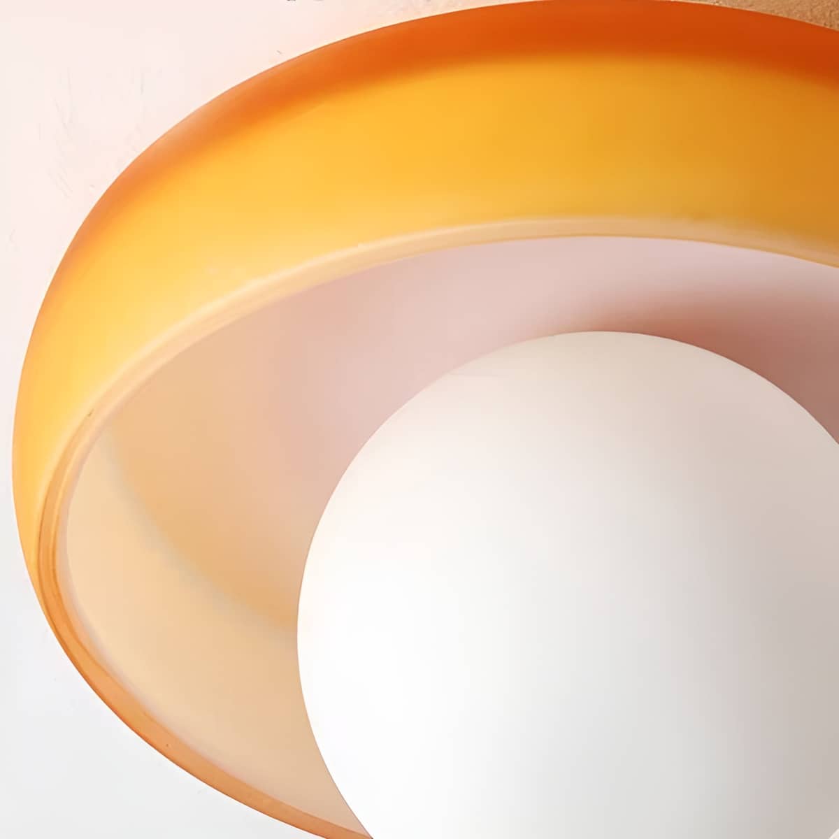 Modern Colored Glass Ceiling Light With White Globe
