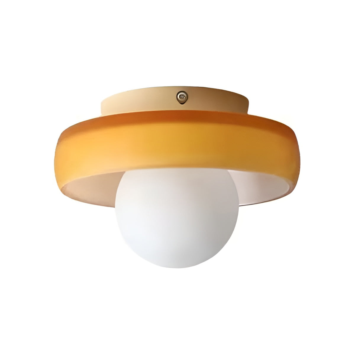 Modern Colored Glass Ceiling Light With White Globe