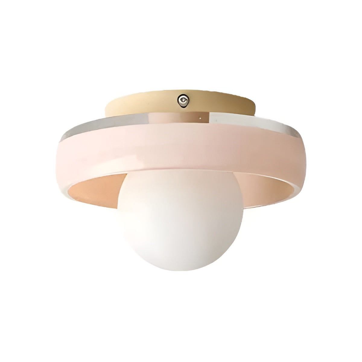 Modern Colored Glass Ceiling Light With White Globe