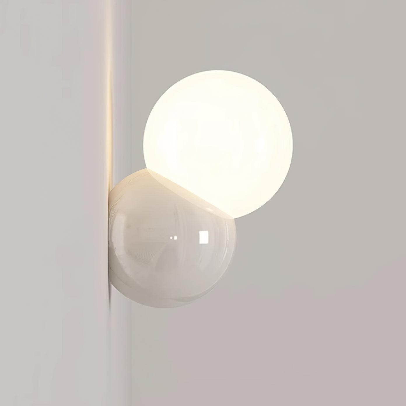 Modern Cream Orb Glass Wall Light